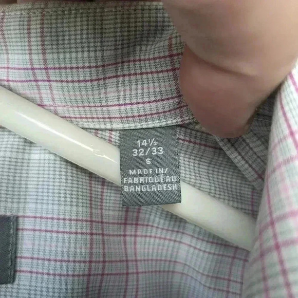 MICHEAL KORS Long sleeves button down shirts size small  Gray Pink and white - Picture 5 of 8